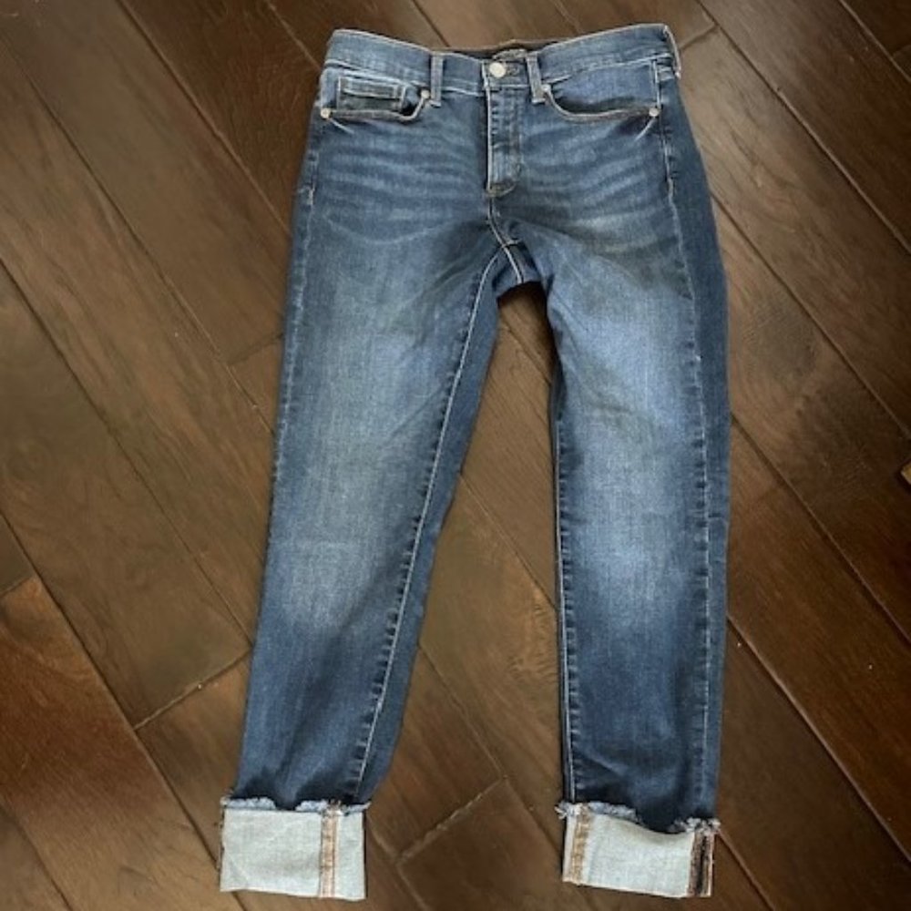 Banana Republic Skinny Fray Hem Bright blue jeans size 27 / 4 - barely worn
